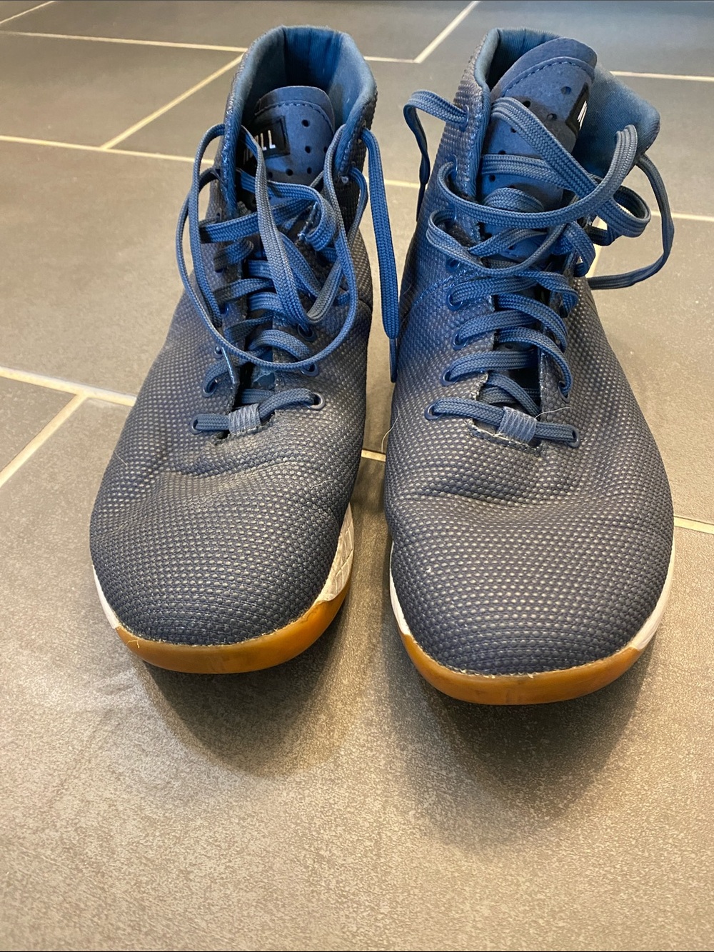NOBULL Men's Sz 12.5 Navy High-Top Shoes with Gum Sole